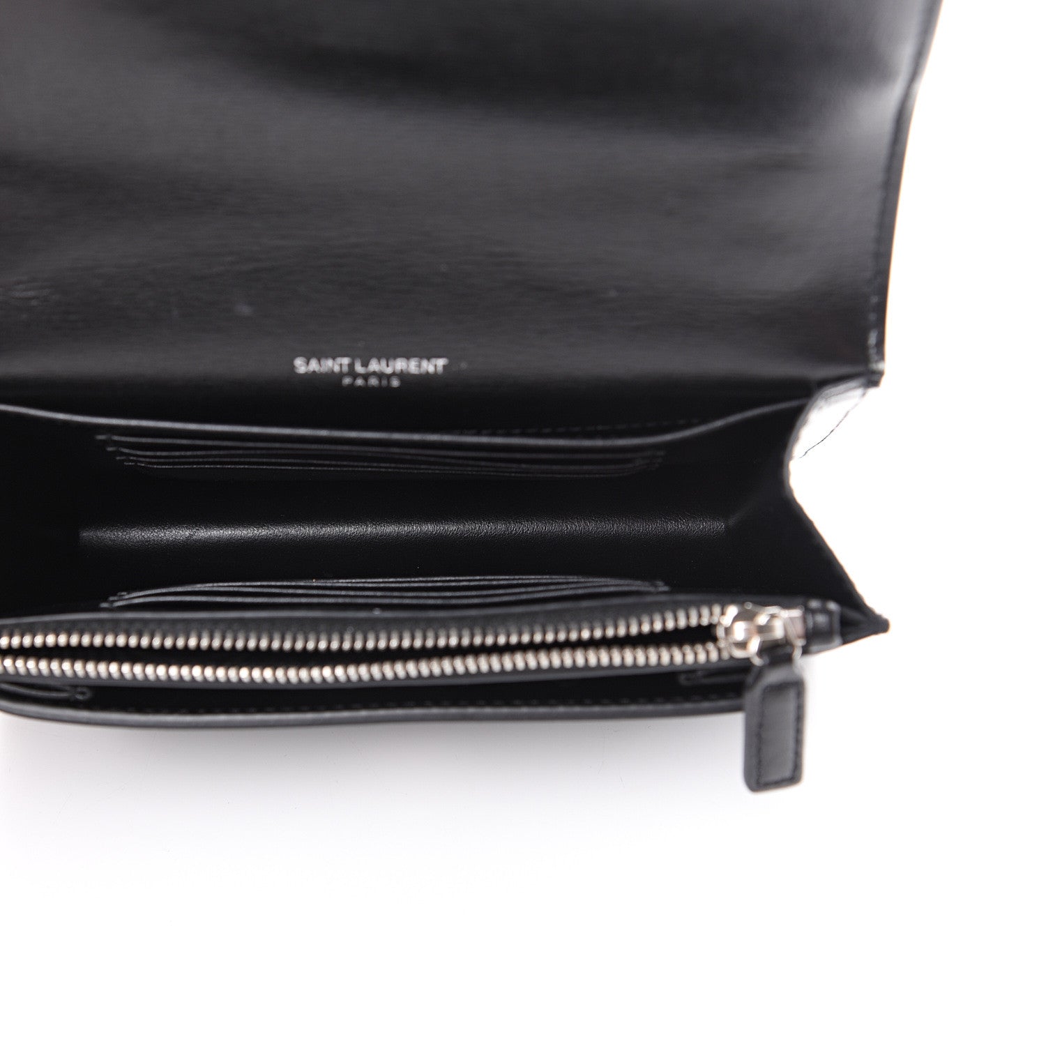 Saint Laurent Calfskin Monogram Sunset Chain Wallet Black 4 of 10