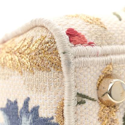 Christian Dior Canvas Embroidered Hibiscus Printed Medium Lady D-Lite Beige Multicolor 11 of 13