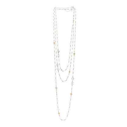 Chanel Gripoix Glass Bead CC Metiers d'Art Paris Salzburg Long Necklace Silver 3 of 5
