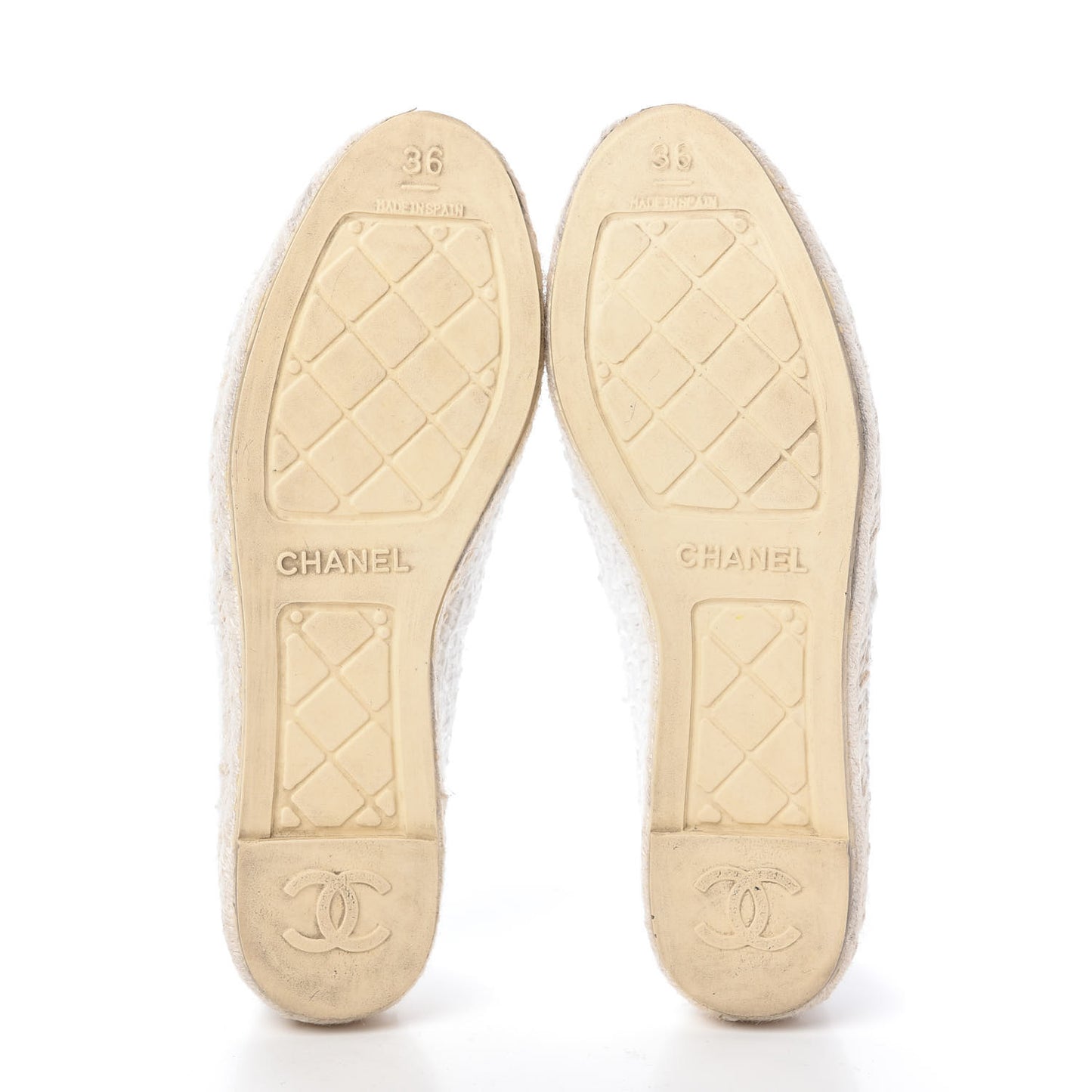 Tweed Patent CC Espadrilles 36 White