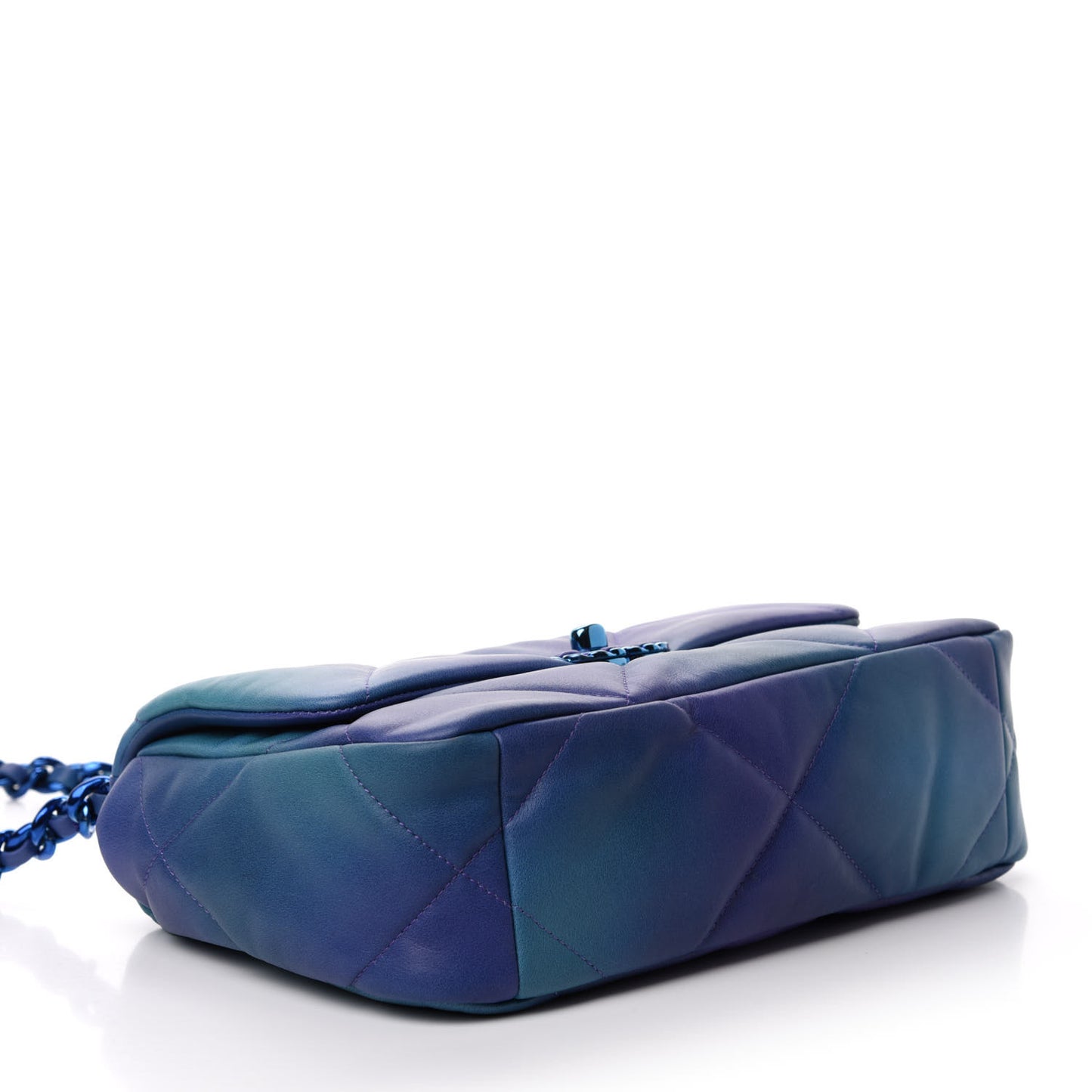 Tie Dye Calfskin Quilted Medium Chanel 19 Flap Blue Purple