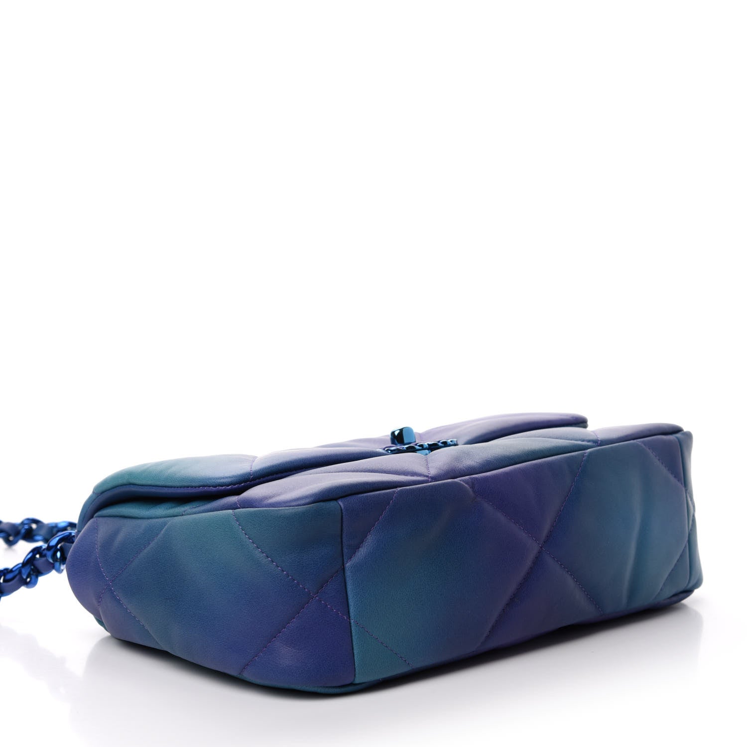 Chanel Tie Dye Calfskin Quilted Medium Chanel 19 Flap Blue Purple 4 of 10