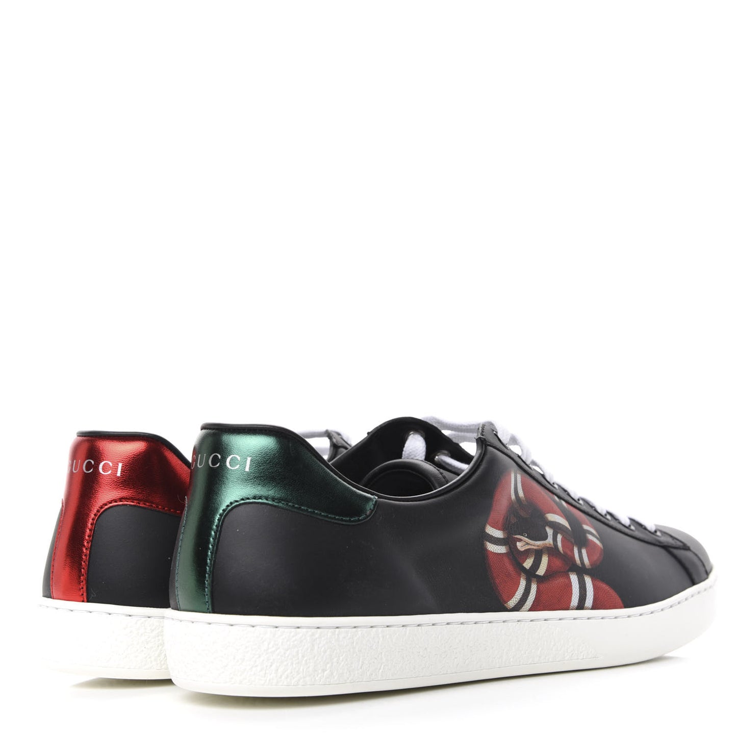 Calfskin Kingsnake Mens Ace Sneakers 9 Black Multicolor