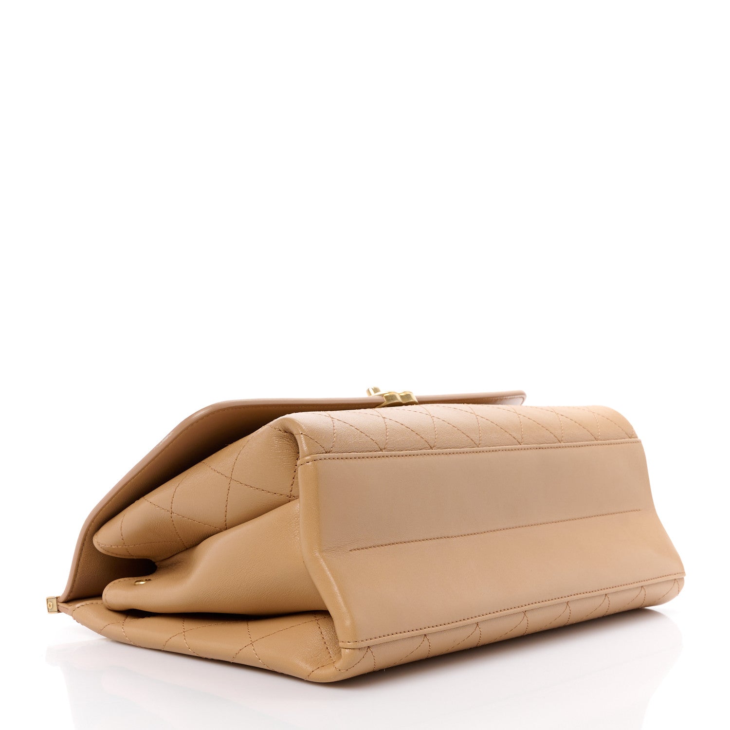 Chanel Lambskin Stitched Coco Luxe Medium Flap Beige 4 of 10