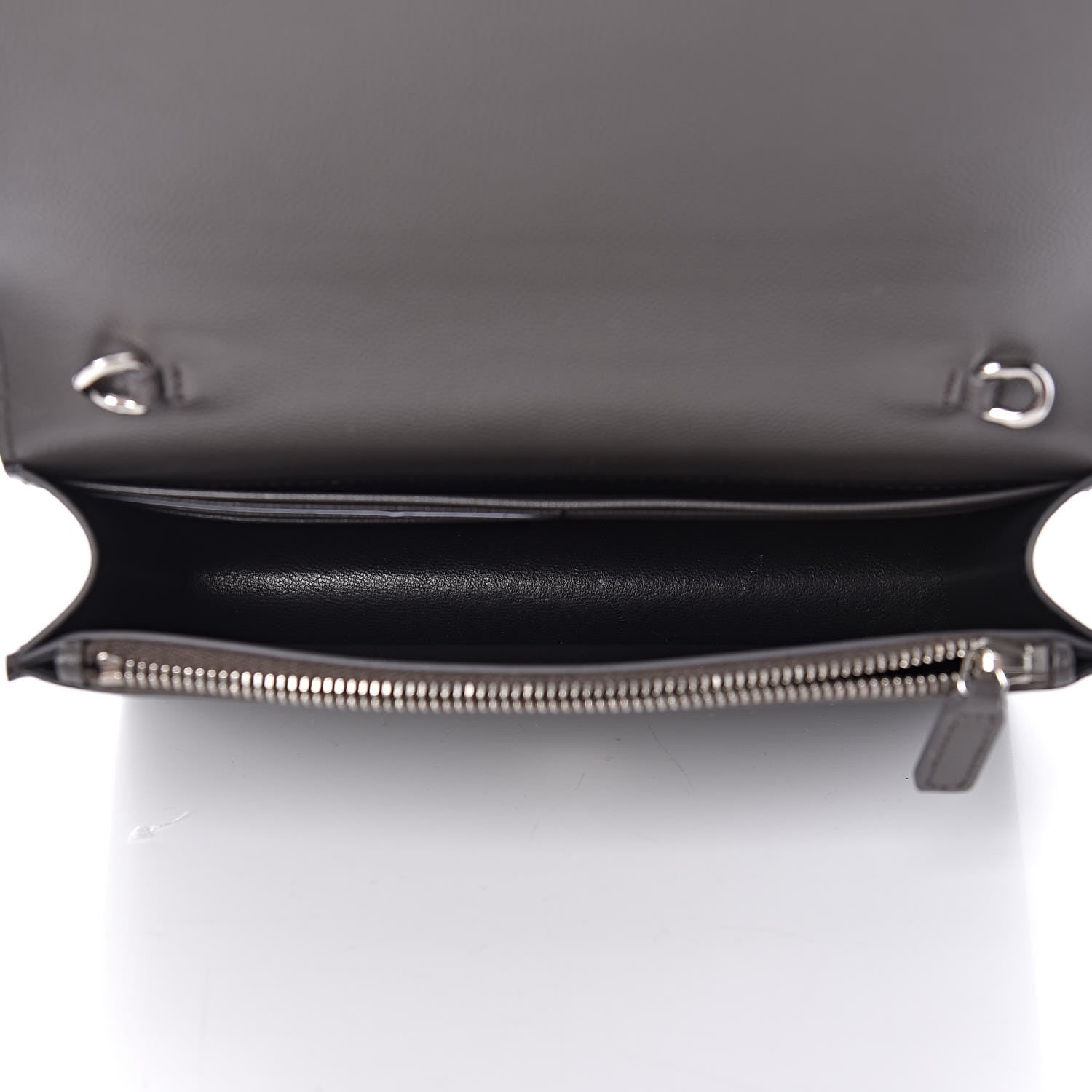 Saint Laurent Grain De Poudre Small Classic Monogram Kate Tassel Chain Wallet Gray 5 of 8