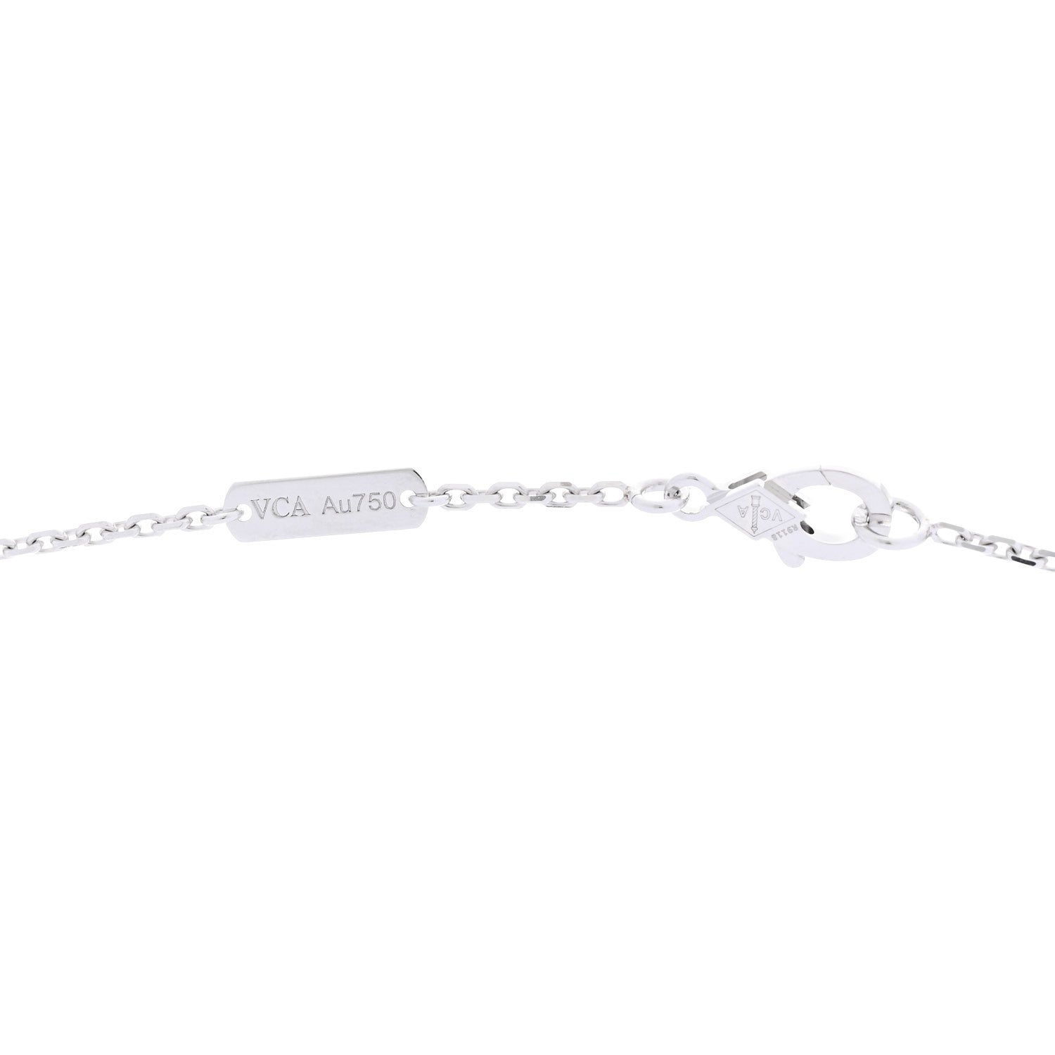 Van Cleef & Arpels 18K White Gold Guilloche Vintage Alhambra Pendant Necklace 4 of 6