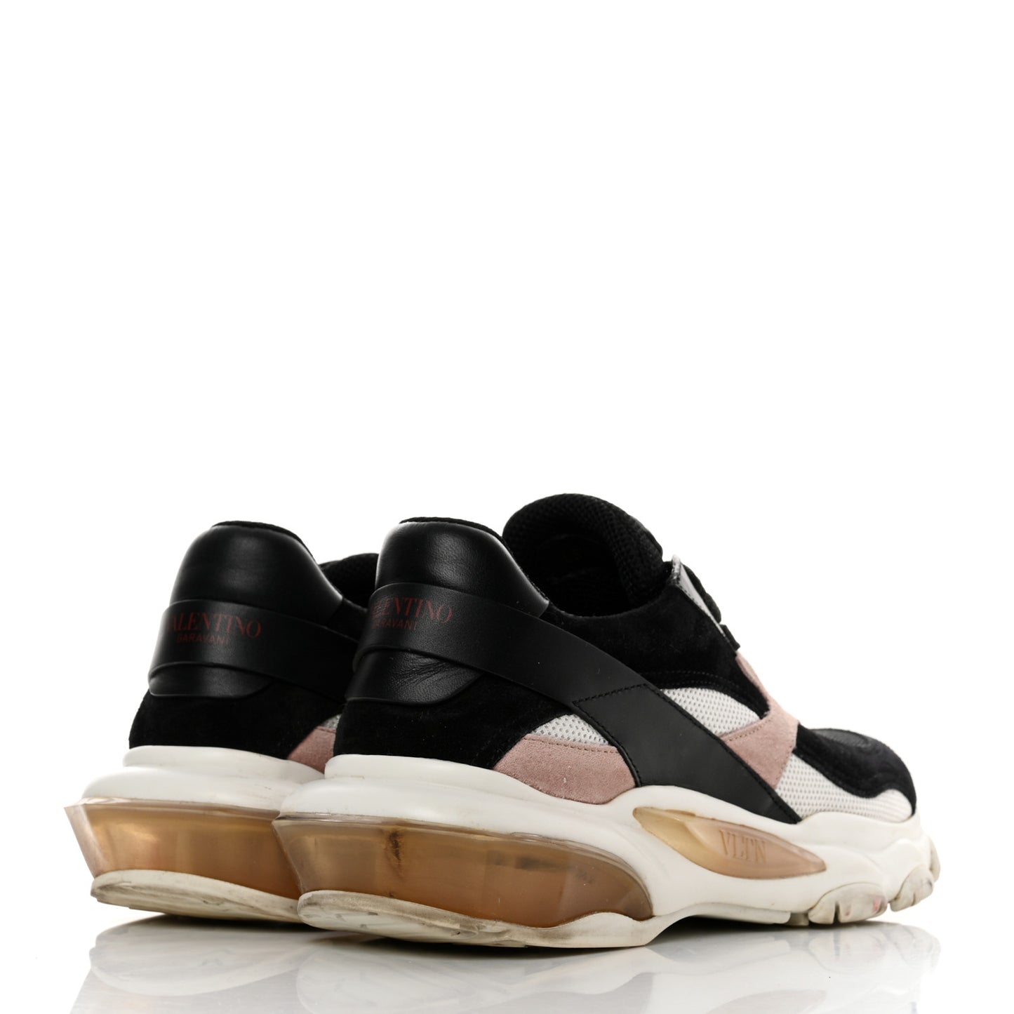 Suede Mesh Womens Bounce Sneakers 37 Black Water Rose
