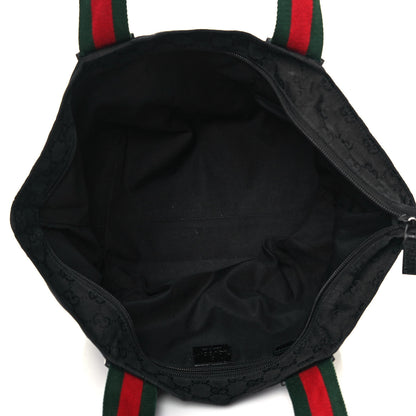 Gucci GG Monogram Medium Web Handle Bucket Tote Black 5 of 14