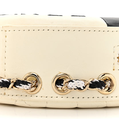 Chanel Lambskin Coco Lifesaver Round Bag Black White 9 of 14