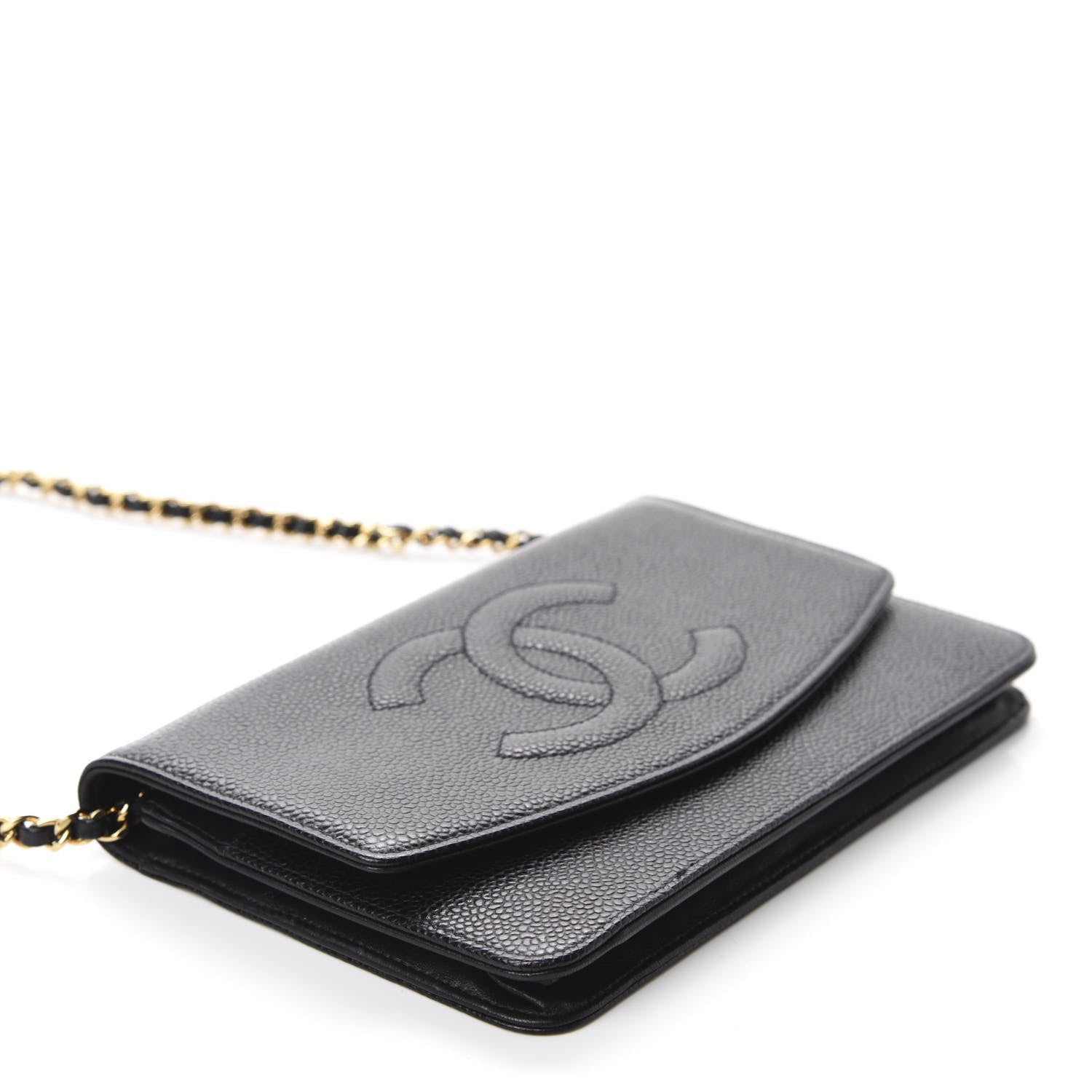 Chanel Caviar Timeless CC Wallet On Chain WOC Black 4 of 11