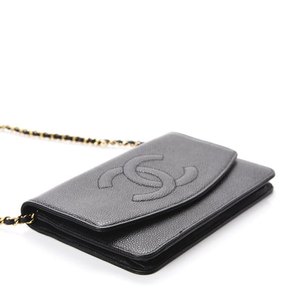 Chanel Caviar Timeless CC Wallet On Chain WOC Black 4 of 11