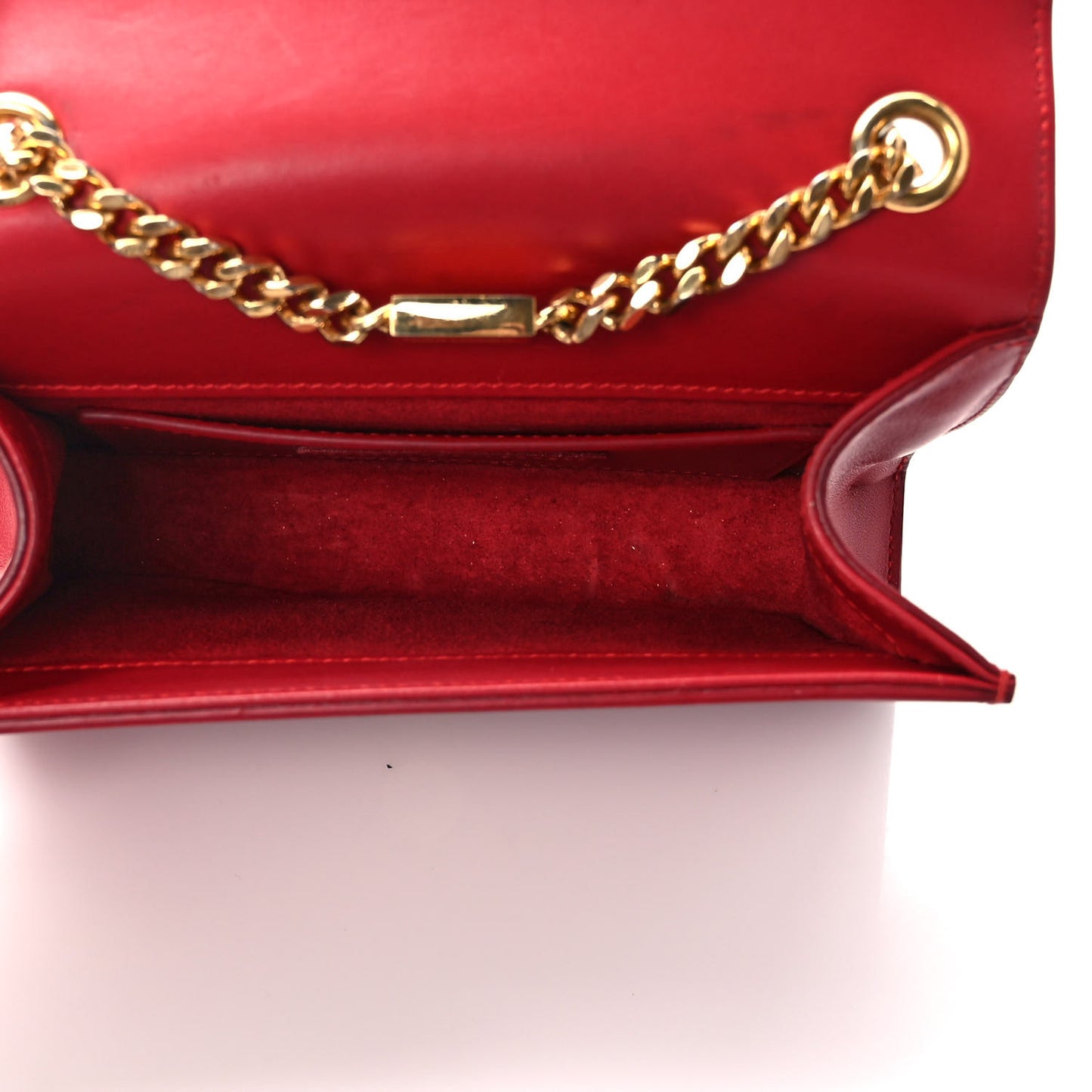 Calfskin Small Classic Monogram Kate Tassel Satchel Red