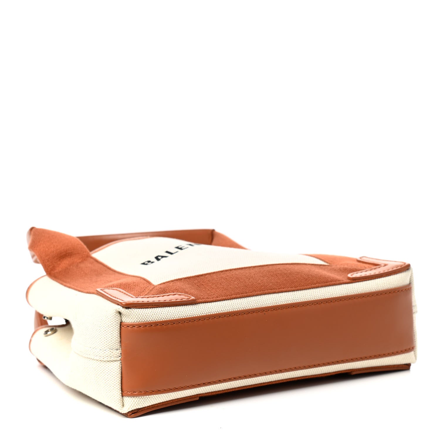 Balenciaga Cotton Canvas Satin Calfskin Navy Cabas XS Naturel Caramel 5 of 12