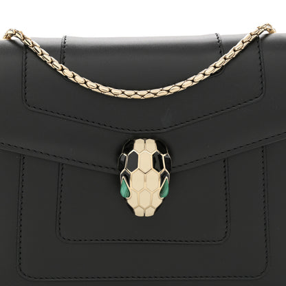 Bulgari Calfskin Small Serpenti Forever Snake Strap Crossbody Bag Black 7 of 11