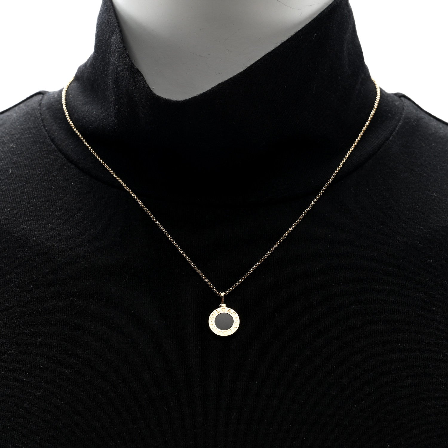 Bulgari 18K Yellow Gold Black Onyx BVLGARI BVLGARI Pendant Necklace 3 of 7