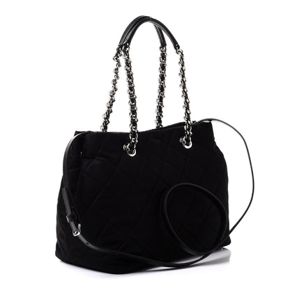 Prada Tessuto Nylon Quilted Shopping Tote Black 2 of 9