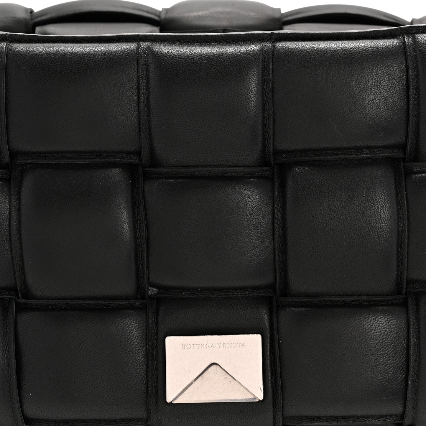 Nappa Maxi Intreccio Padded Cassette Crossbody Bag Black