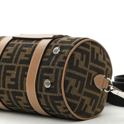 Fendi Recycled Fabric Jacquard Vitello Grace FF 1974 Mini O'Lock Bowling Bag Tobacco Moro Sand 10 of 10