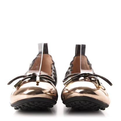 Louis Vuitton Patent Monogram Flirty Ballerina Flats 37 Gold 2 of 9