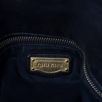 Miu Miu Vitello Lux Bow Tote Black 12 of 15