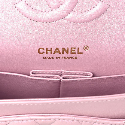Chanel Iridescent Calfskin Quilted Medium Double Flap Light Pink 6 of 12