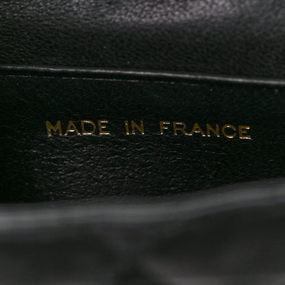 Chanel Lambskin Quilted Micro Flap Bag Charm Keychain Black 7 of 12