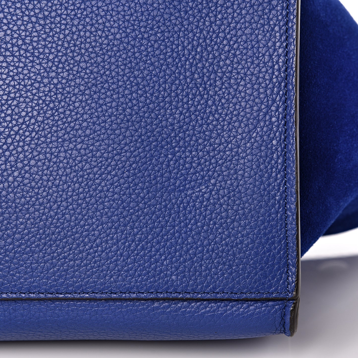 Drummed Calfskin Suede Small Trapeze Indigo