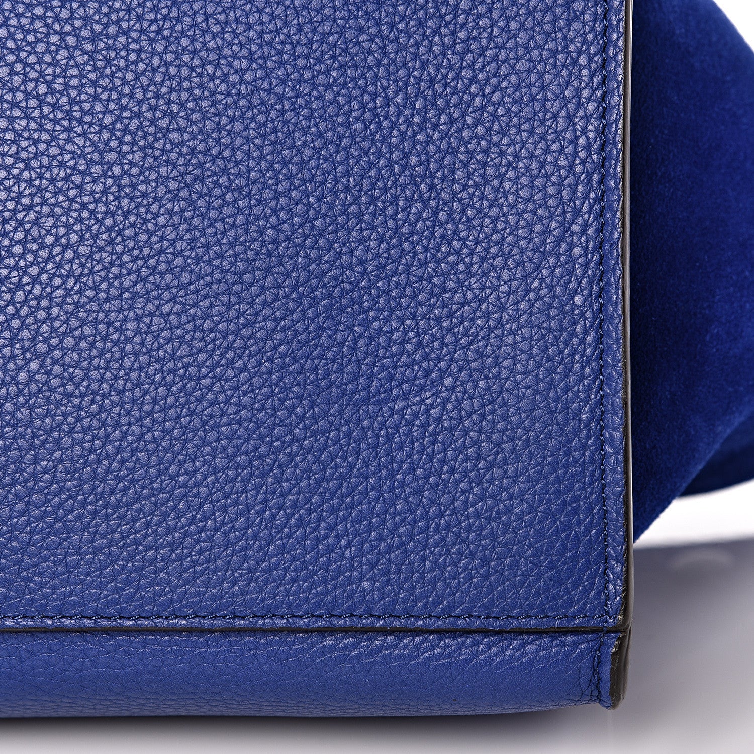 Celine Drummed Calfskin Suede Small Trapeze Indigo 8 of 10