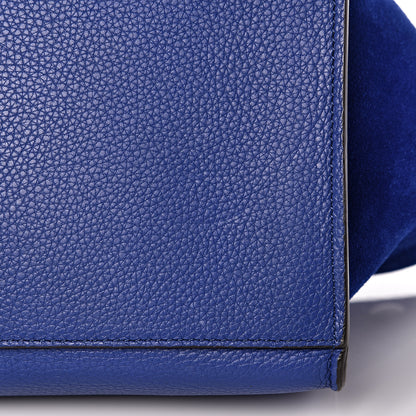 Celine Drummed Calfskin Suede Small Trapeze Indigo 8 of 10