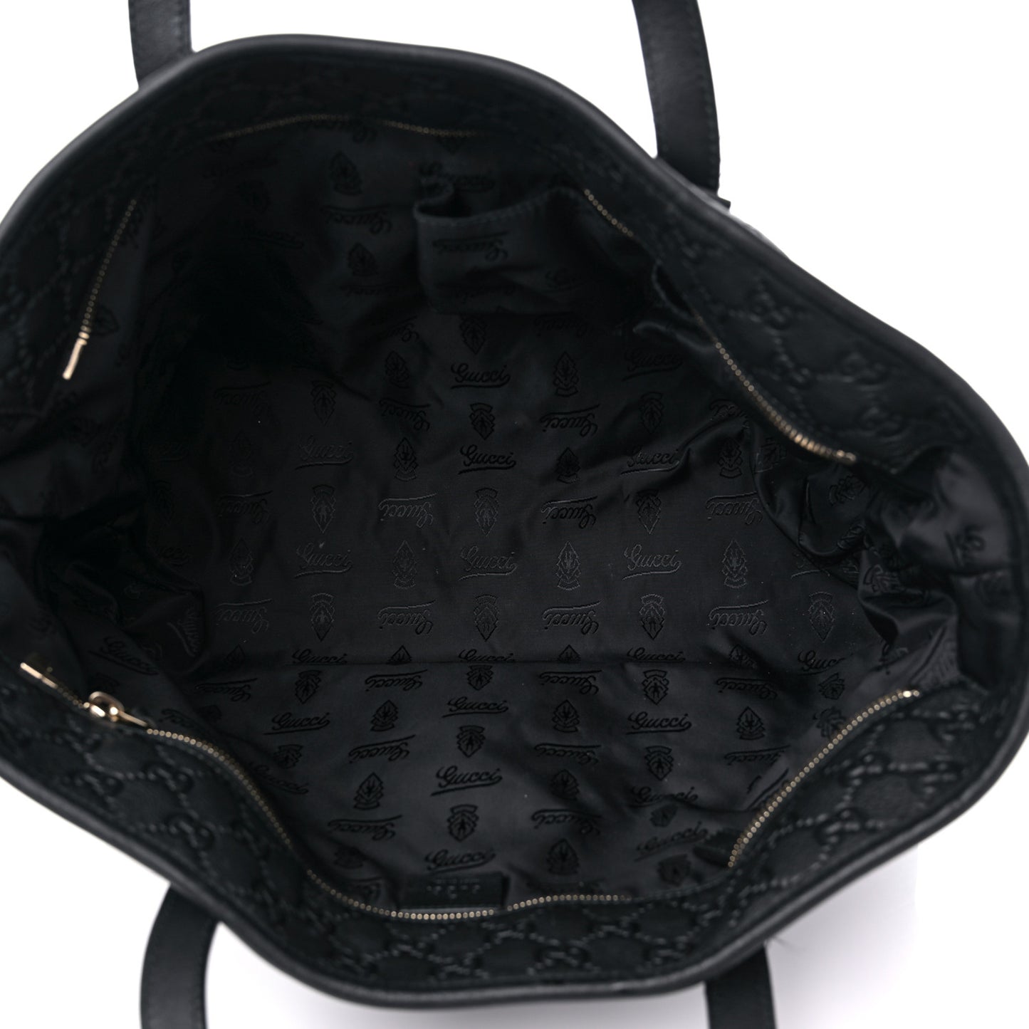 Guccissima Medium Zippered Shopping Tote Black