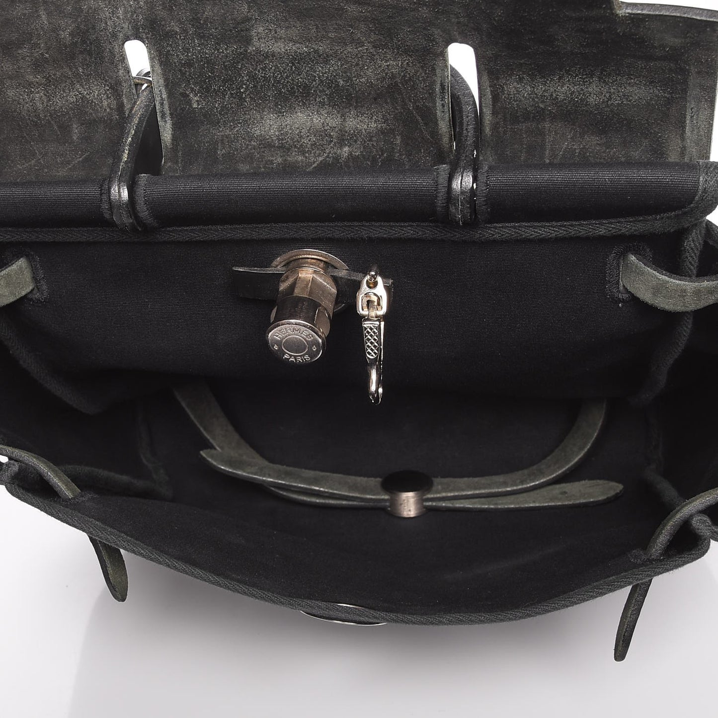Toile Vache Calfskin Herbag 30 PM Backpack Black