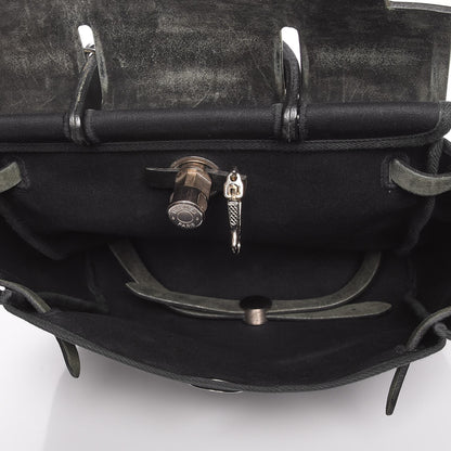 Hermes Toile Vache Calfskin Herbag 30 PM Backpack Black 7 of 14