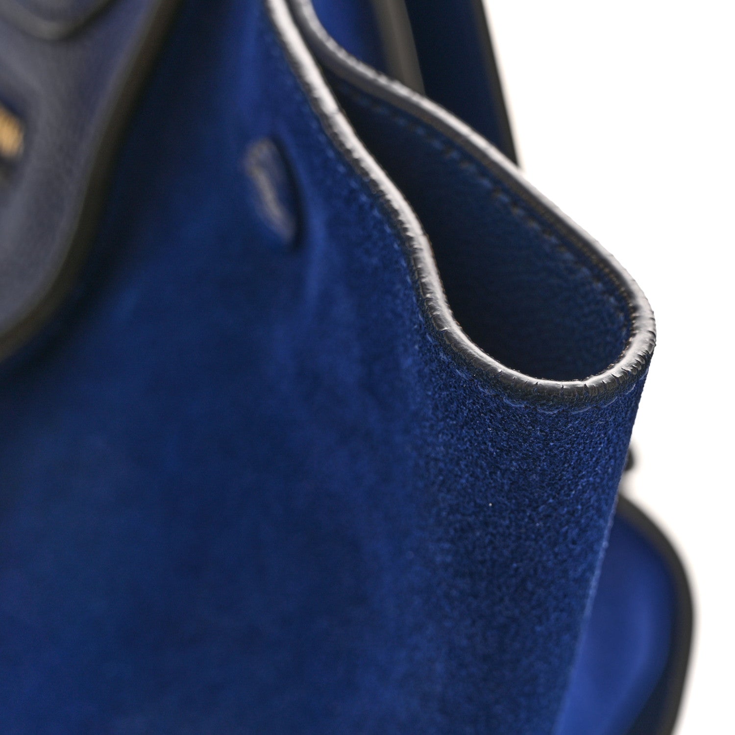 Celine Drummed Calfskin Suede Small Trapeze Indigo 16 of 16