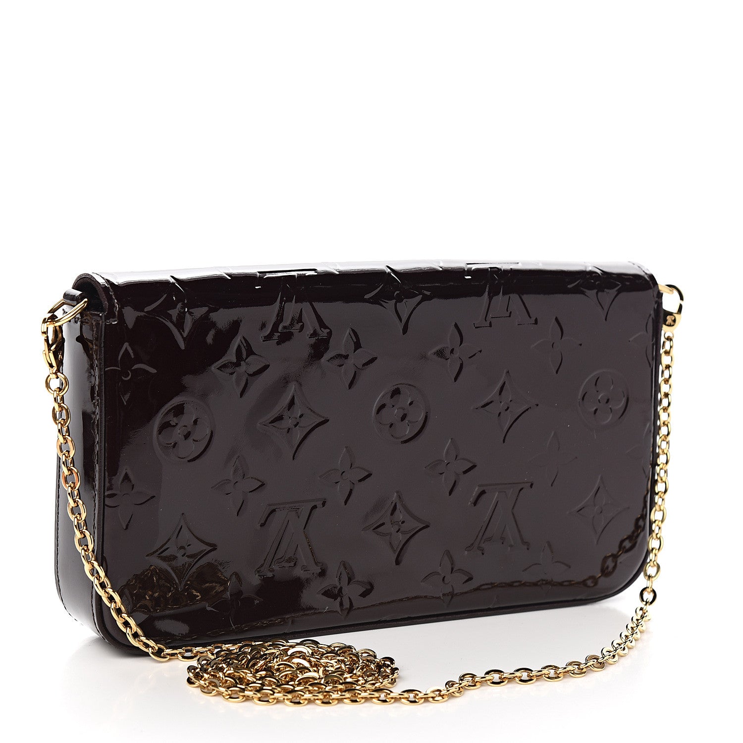 Louis Vuitton Vernis Pochette Felicie Chain Wallet Amarante 2 of 12