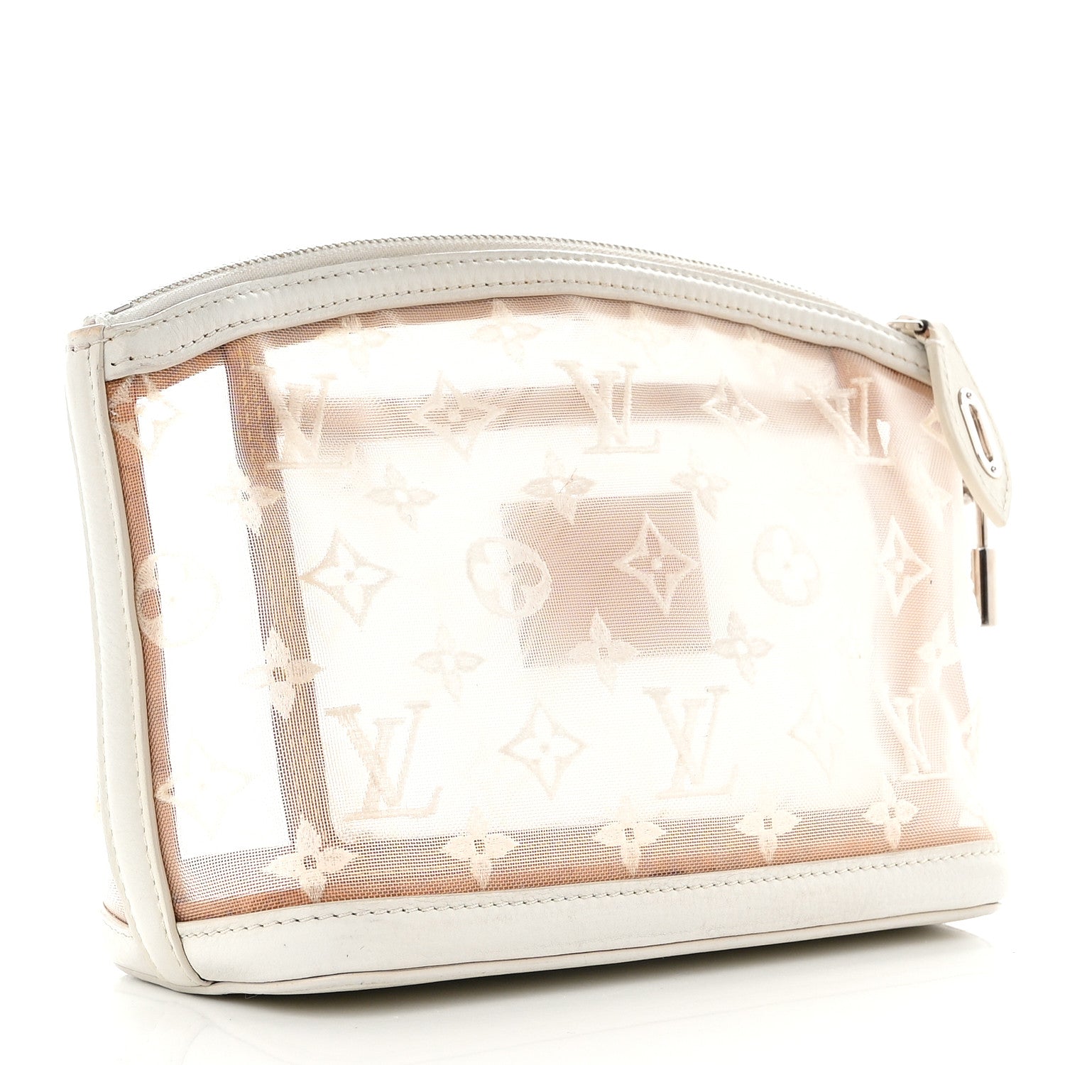 Louis Vuitton Monogram Transparence Transparent Lockit Clutch White 3 of 9