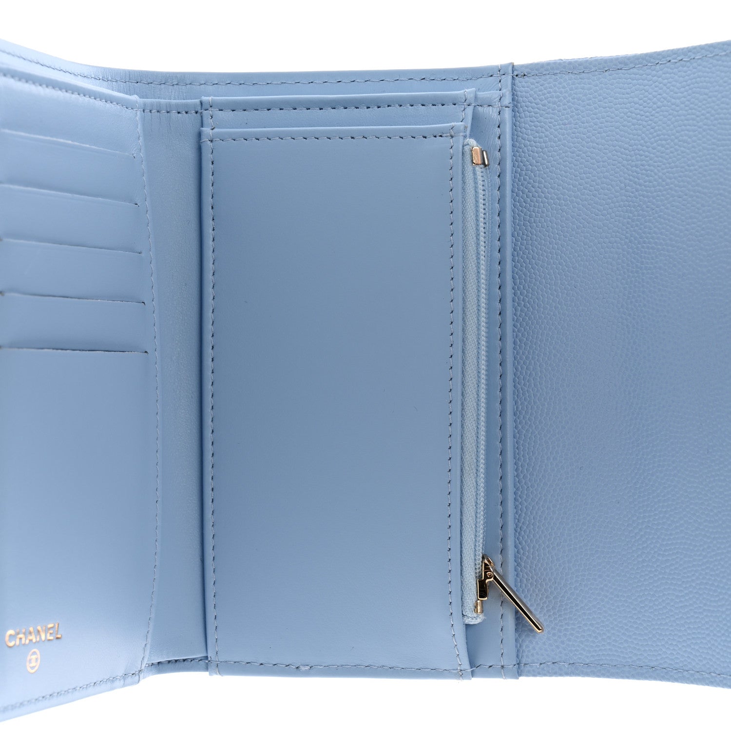 Chanel Caviar Quilted Medium Flap Wallet Light Blue 5 of 11