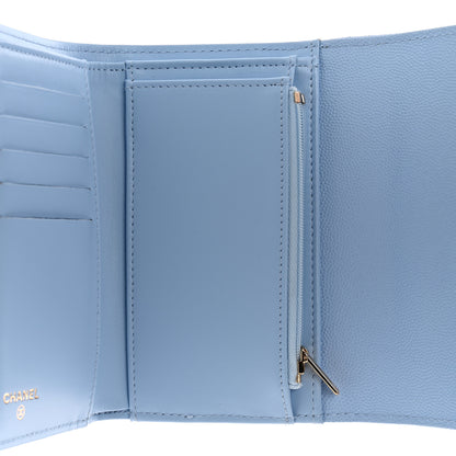 Chanel Caviar Quilted Medium Flap Wallet Light Blue 5 of 11