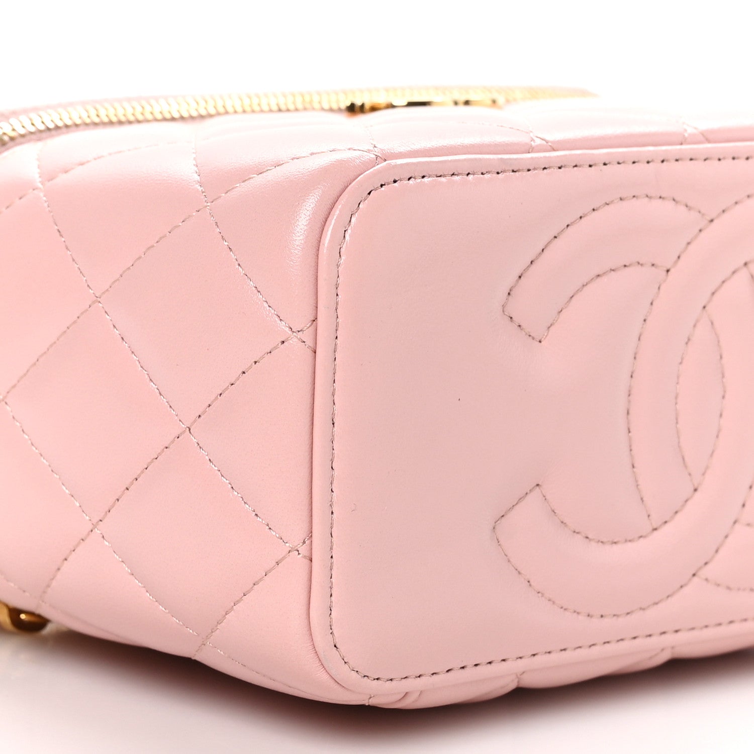 Chanel Lambskin Quilted Small Top Handle Vanity Case With Chain Light Pink 10 of 12