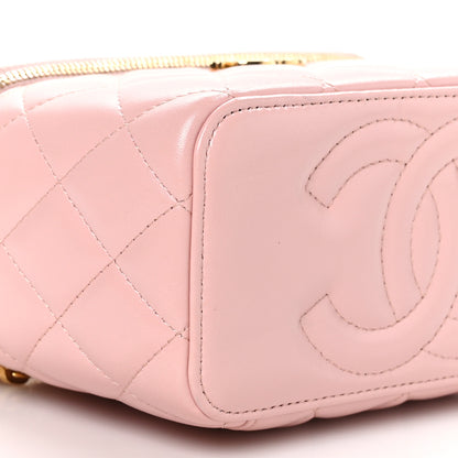 Chanel Lambskin Quilted Small Top Handle Vanity Case With Chain Light Pink 10 of 12