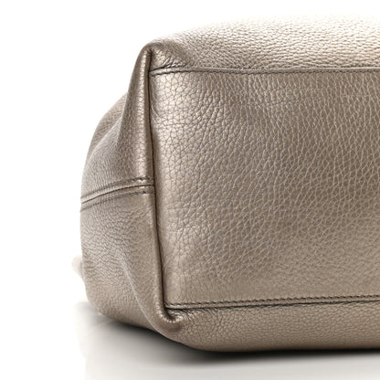 Gucci Metallic Pebbled Calfskin Medium Soho Chain Shoulder Bag Golden Beige 8 of 11