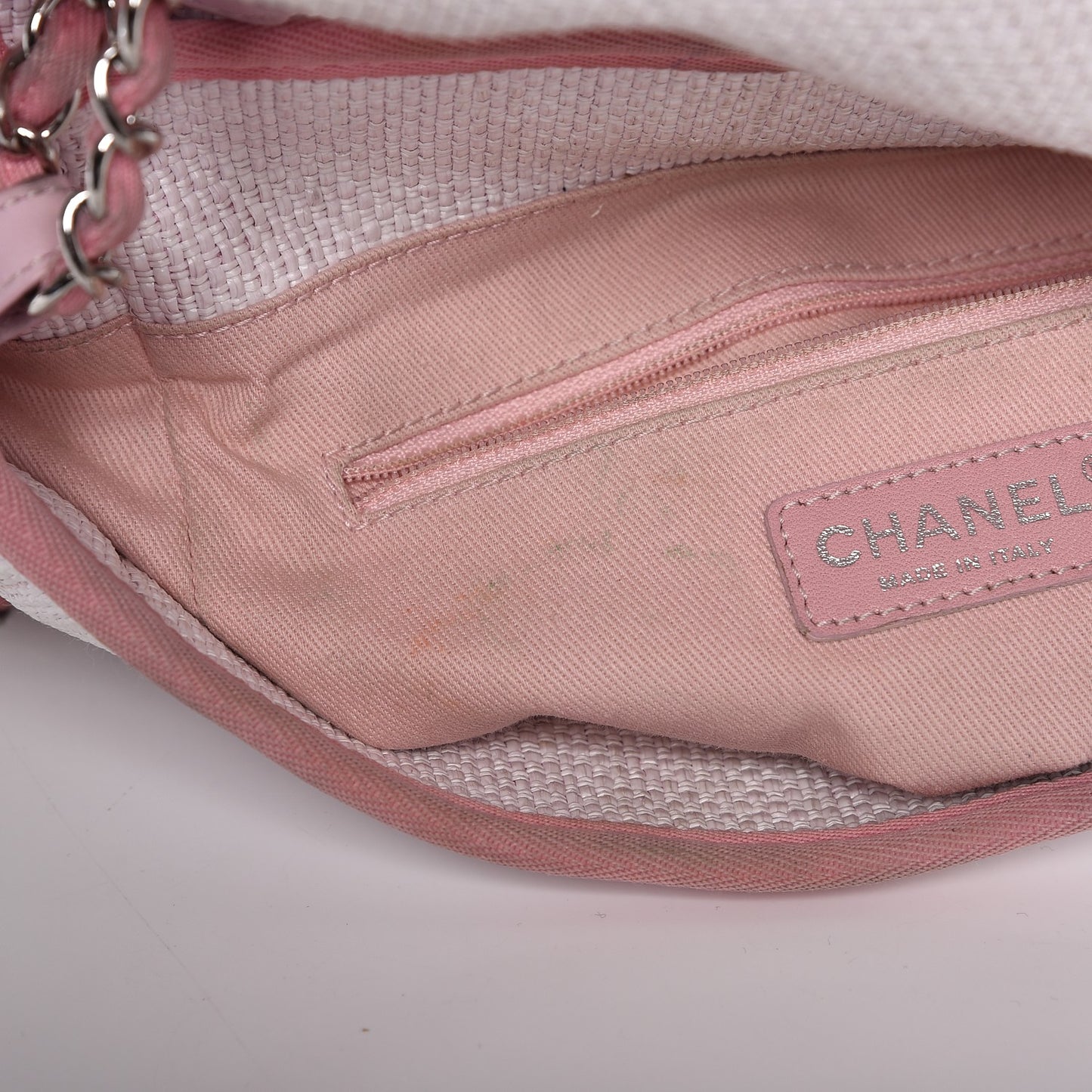 Woven Straw Raffia Small Deauville Messenger Light Pink