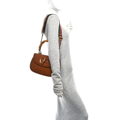 Gucci Boarded Dyana Lux Calfskin Web Medium Bamboo 1947 Top Handle Bag Brown 2 of 10