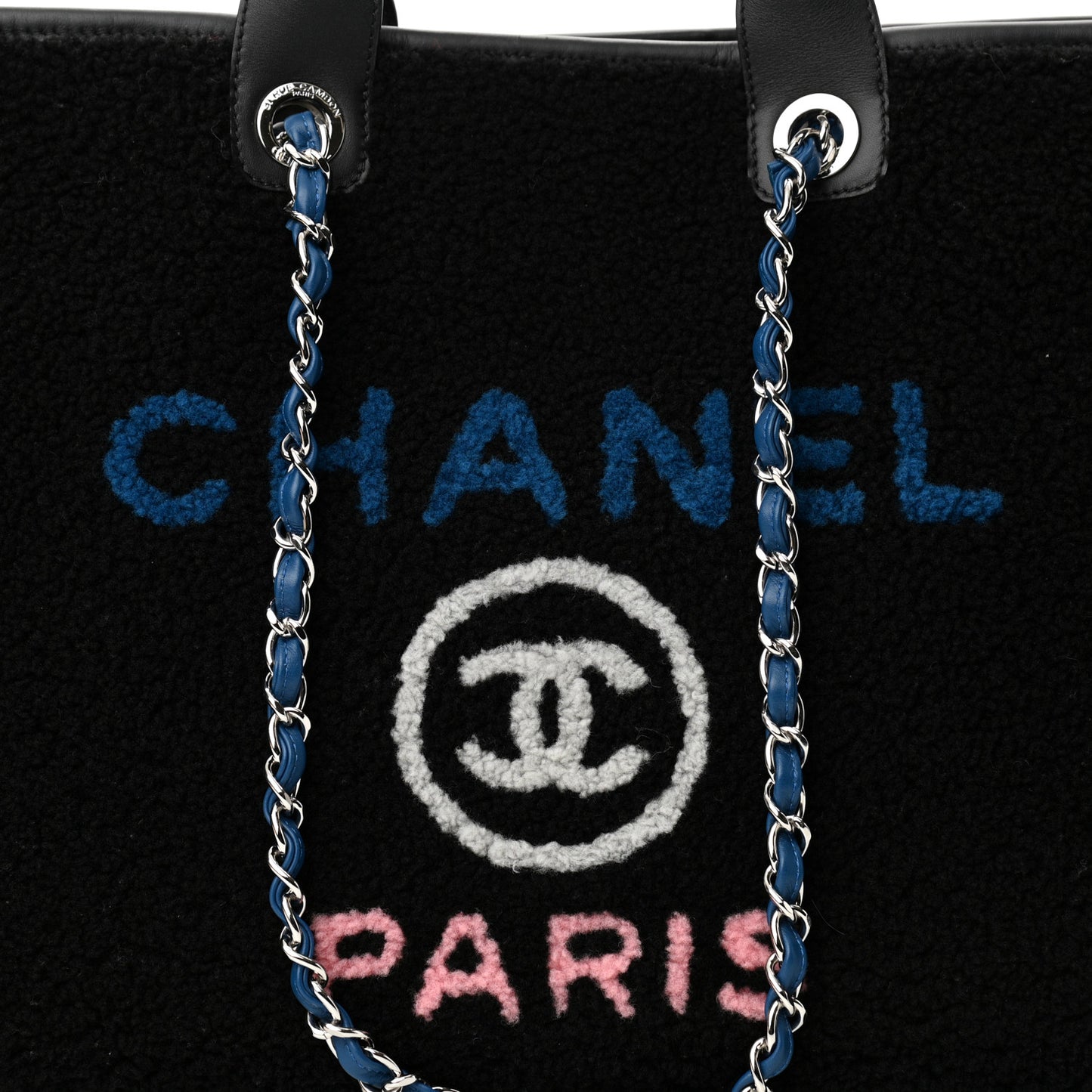 Shearling Large Deauville Tote Black