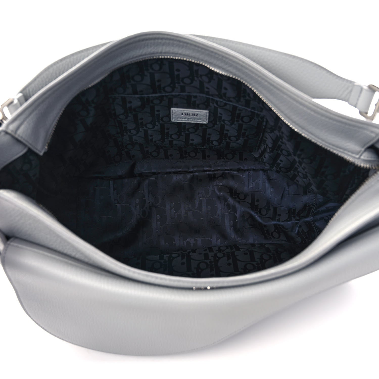 Christian Dior Grained Calfskin Soft Saddle Bag Grey 5 of 11