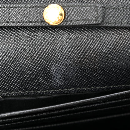 Prada Saffiano Metal Oro Chain Wallet Black 12 of 15
