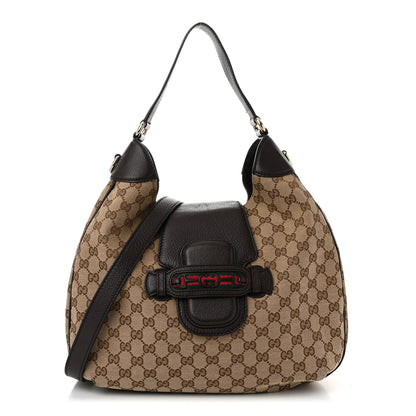 Gucci Monogram Web Medium Dressage Hobo Dark Brown 1 of 11