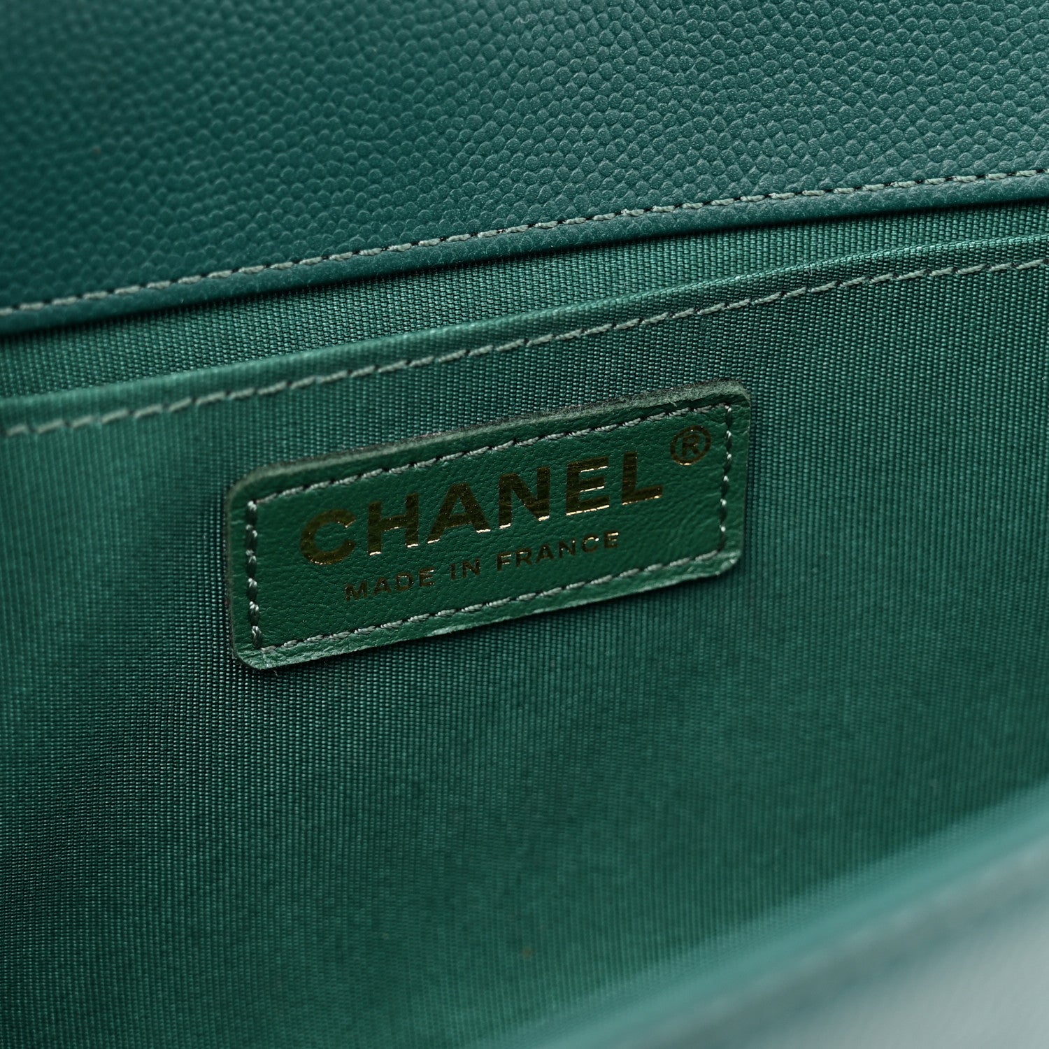 Chanel Caviar Quilted Medium Boy Flap Dark Green 6 of 13