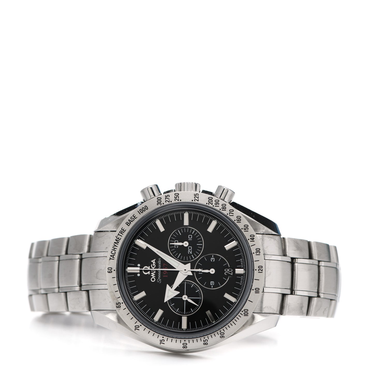 Stainless Steel 42mm Speedmaster Broad Arrow 1957 Chronograph Automatic Watch Black 321.10.42.50.01.001