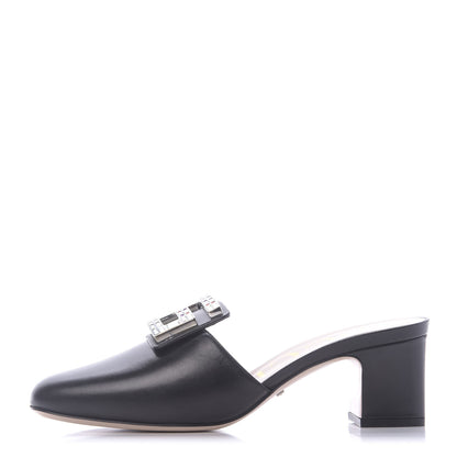 Gucci Malaga Kid Crystal Square G Madelyn 60mm Mules 37.5 Black 1 of 14