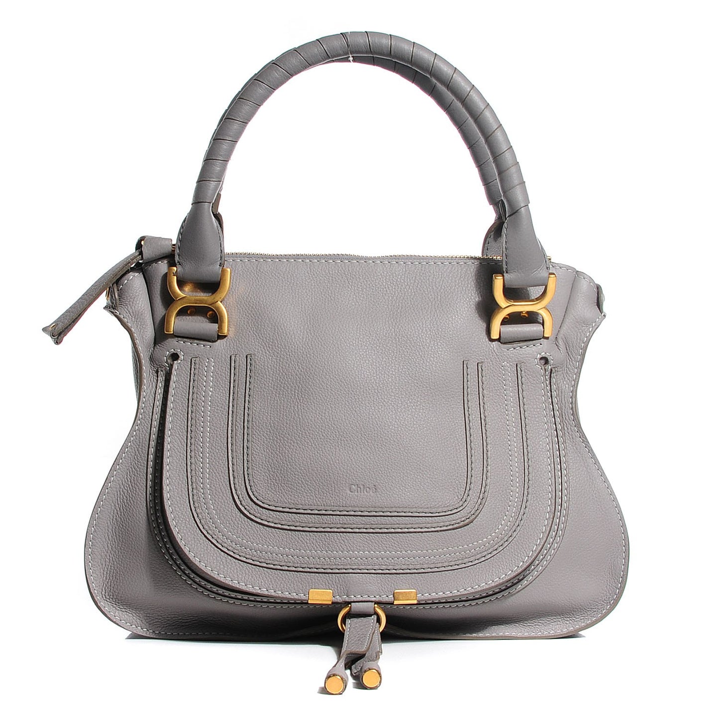 Calfskin Medium Marcie Satchel Cashmere Grey